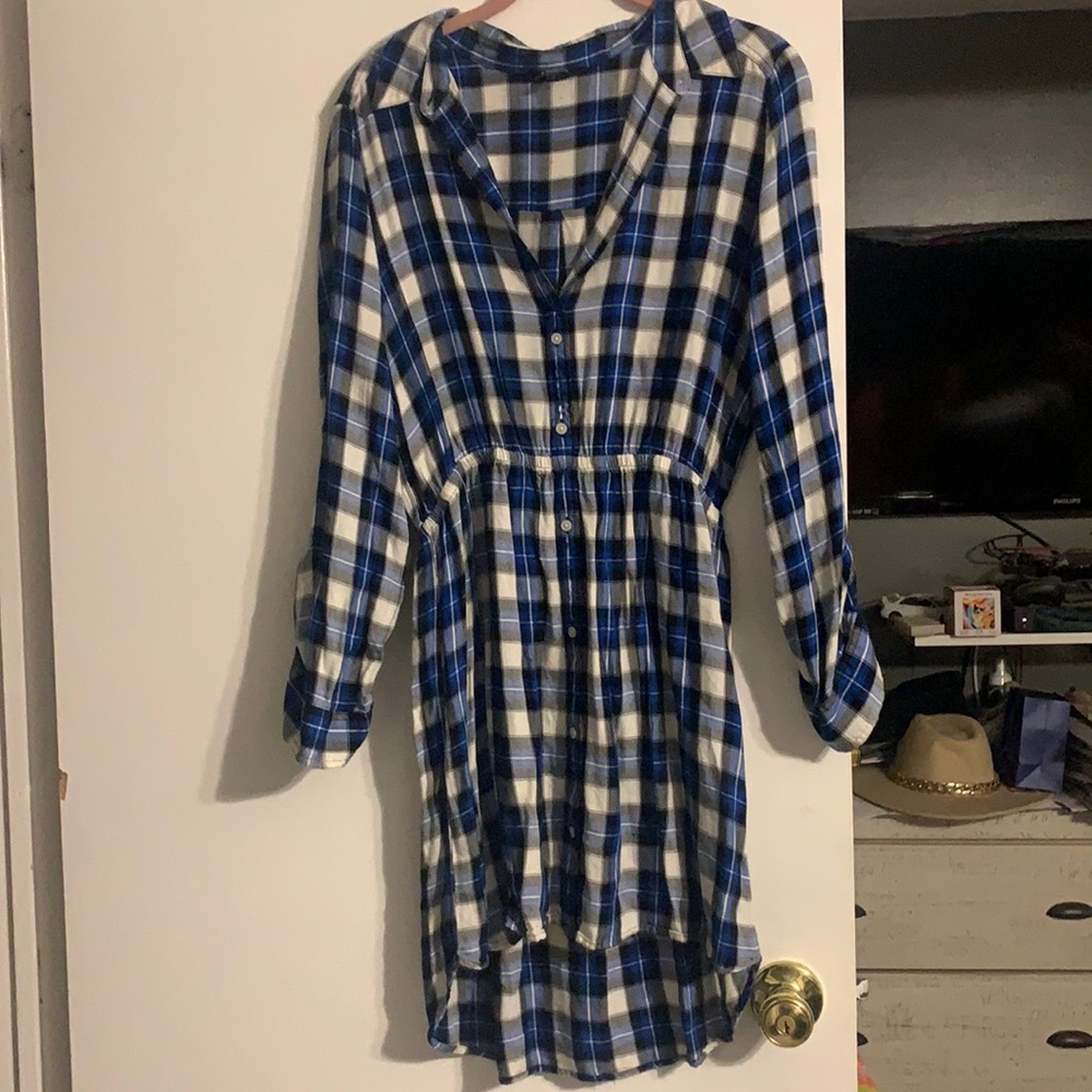 Express Blue plaid dress